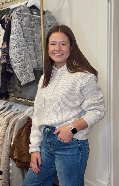 Gracie Oatmeal Knitted Hoodie