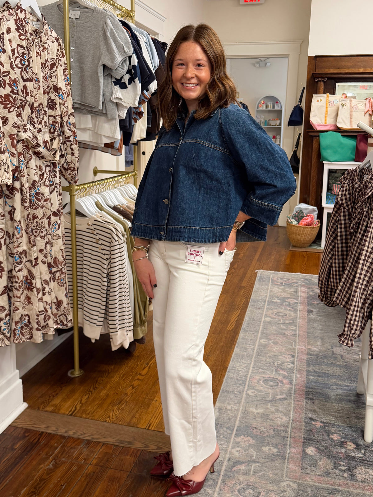The Doris Cream Raw Hem Jeans