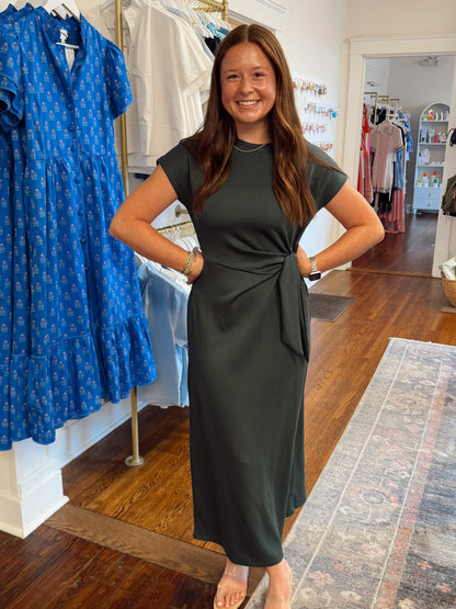 Statement Crossover Dress - Forest