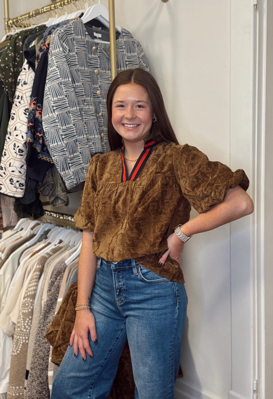 Darbie Velvet Stripe Top