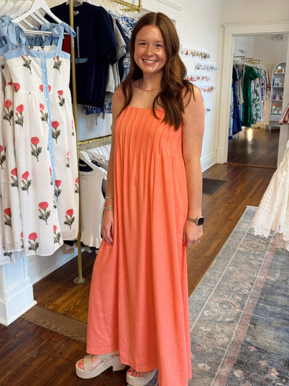 Strappy Coral Maxi Dress