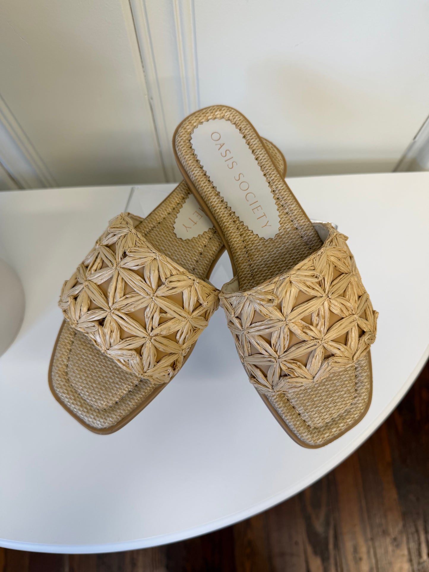The Natasha Raffia Slide