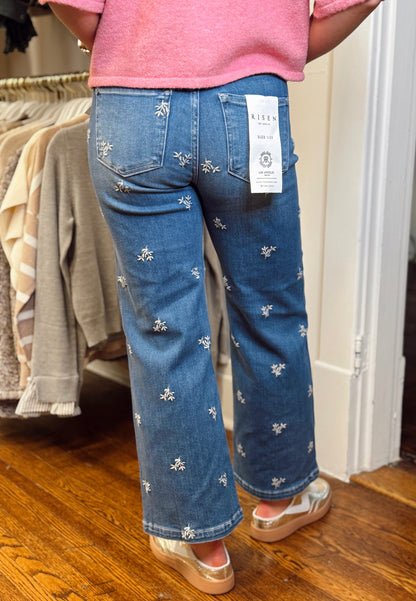 Tummy Control Embroidered Jeans