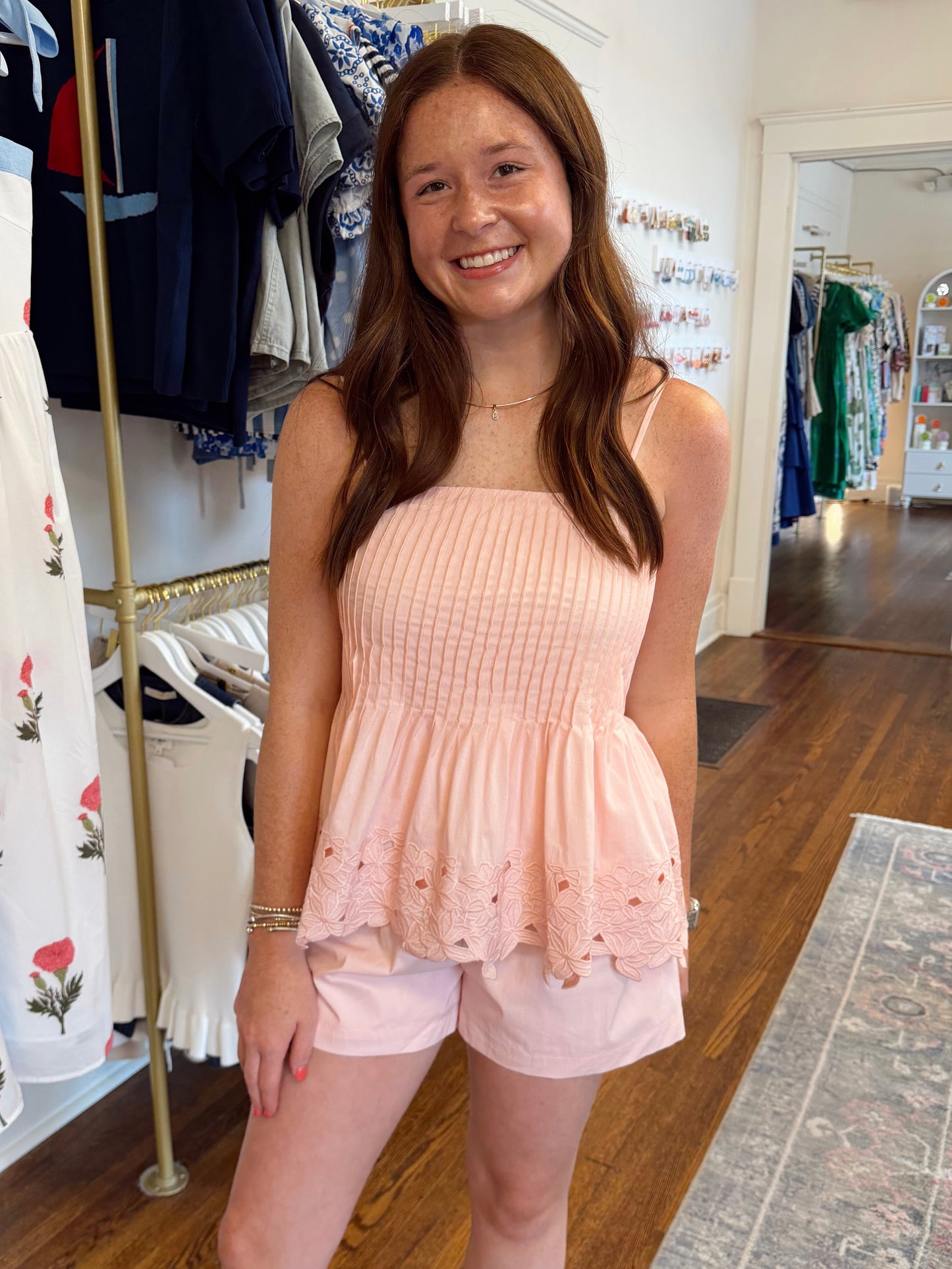 Baby Pink Embroidered Short Set