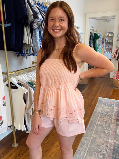 Baby Pink Embroidered Short Set