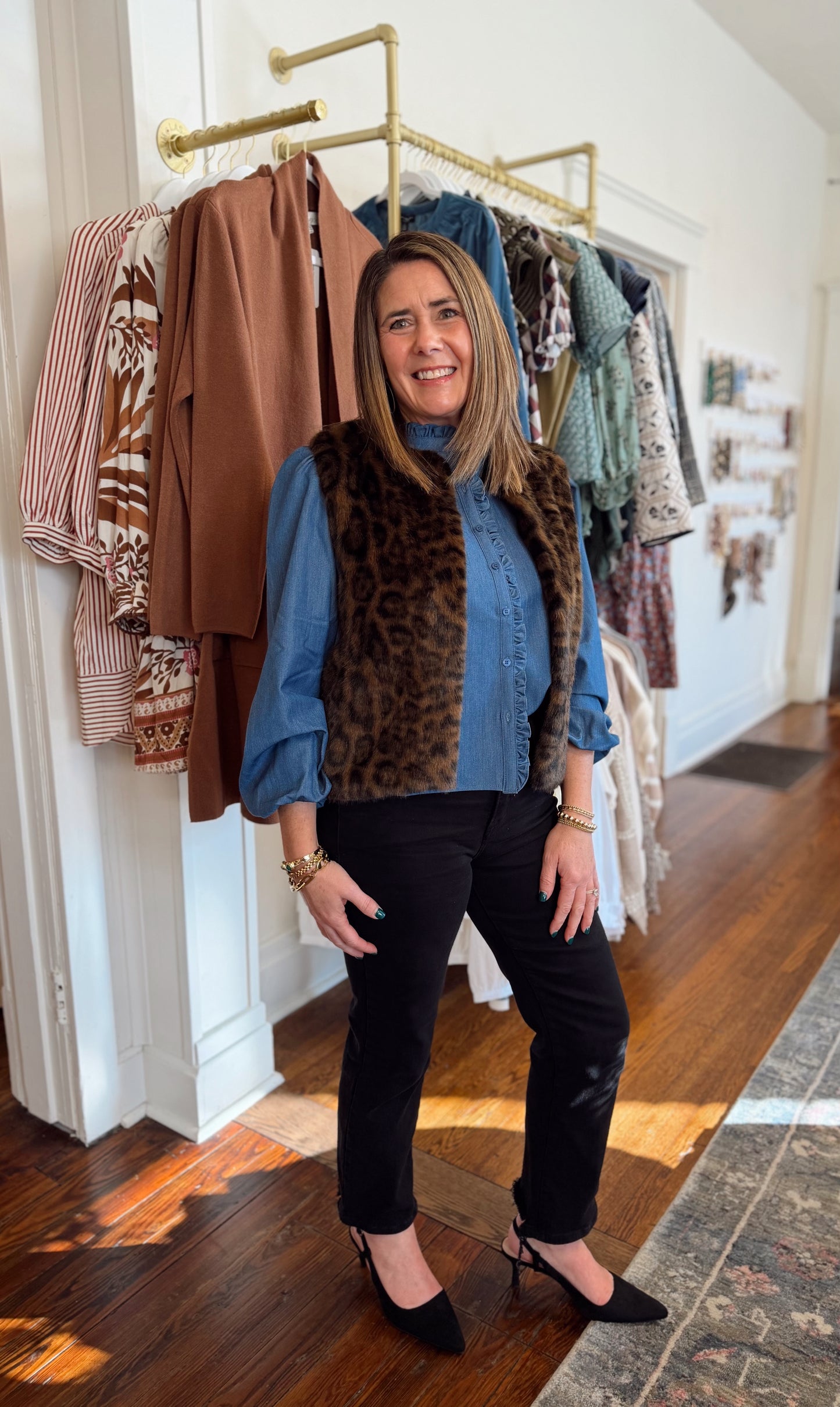 Leopard Faux Fur Vest