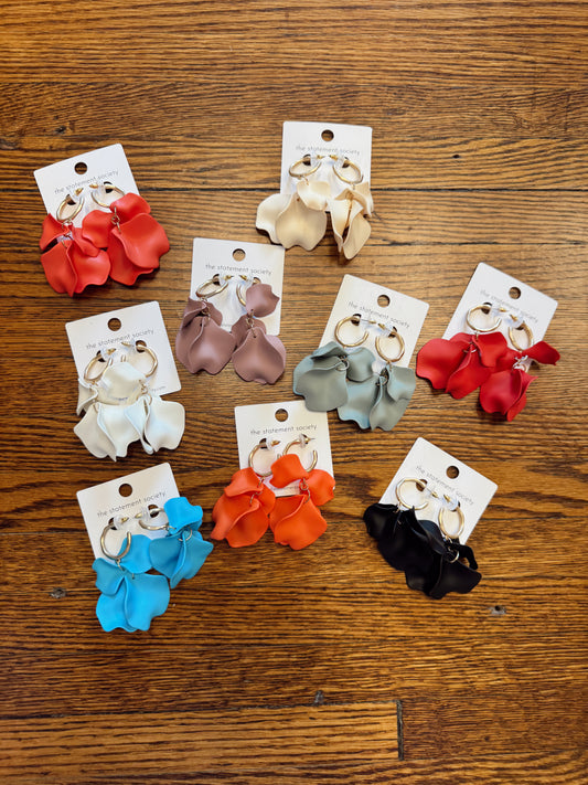 Colorful Floral Petal Earrings