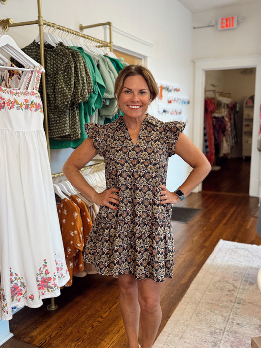 Jacelyn Floral Ruffle Dress