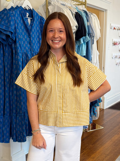 Weslee Short Sleeve Yellow Top