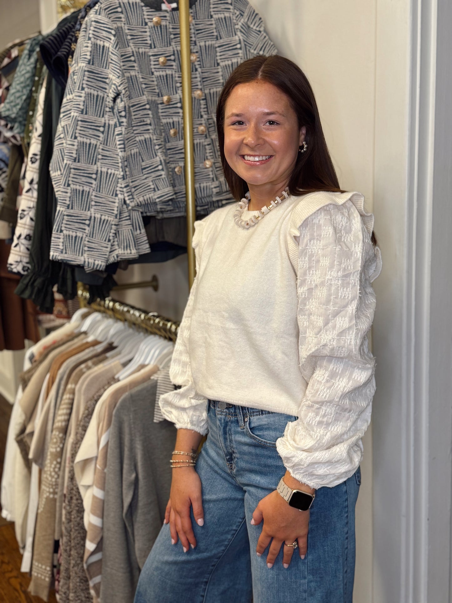 Winter White Textured Sweater