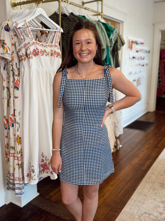 Hattie Blue Gingham Dress