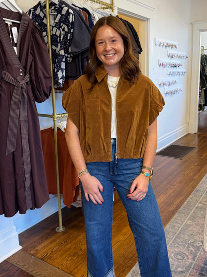 Nola Sleeveless Camel Jacket