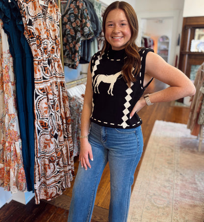 Horsin' Around Sleeveless Sweater