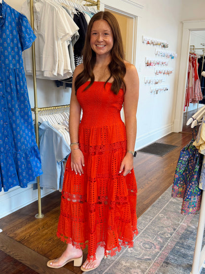 Hollie Strapless Red Dress
