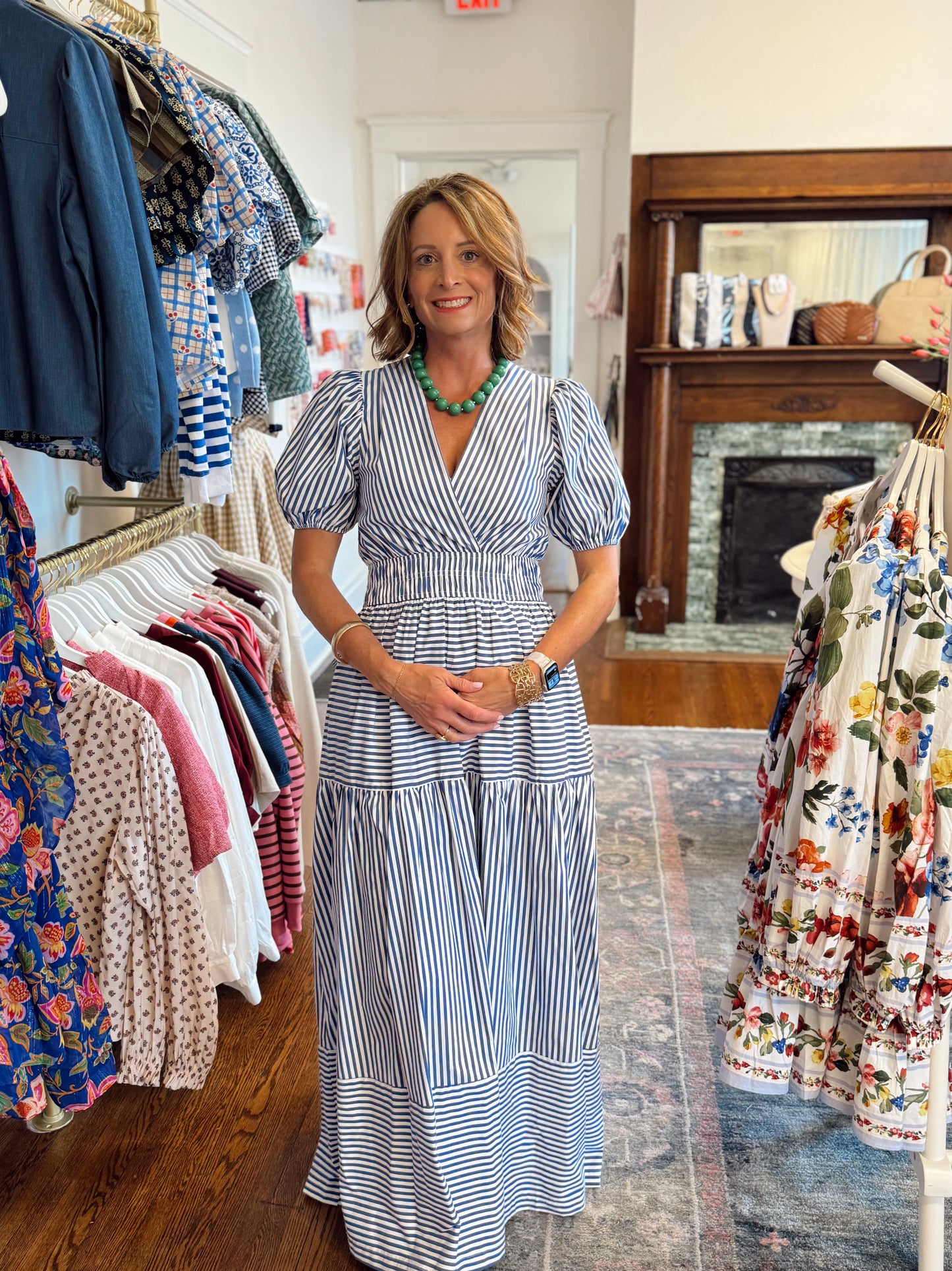 Tracey Blue Striped Maxi Dress