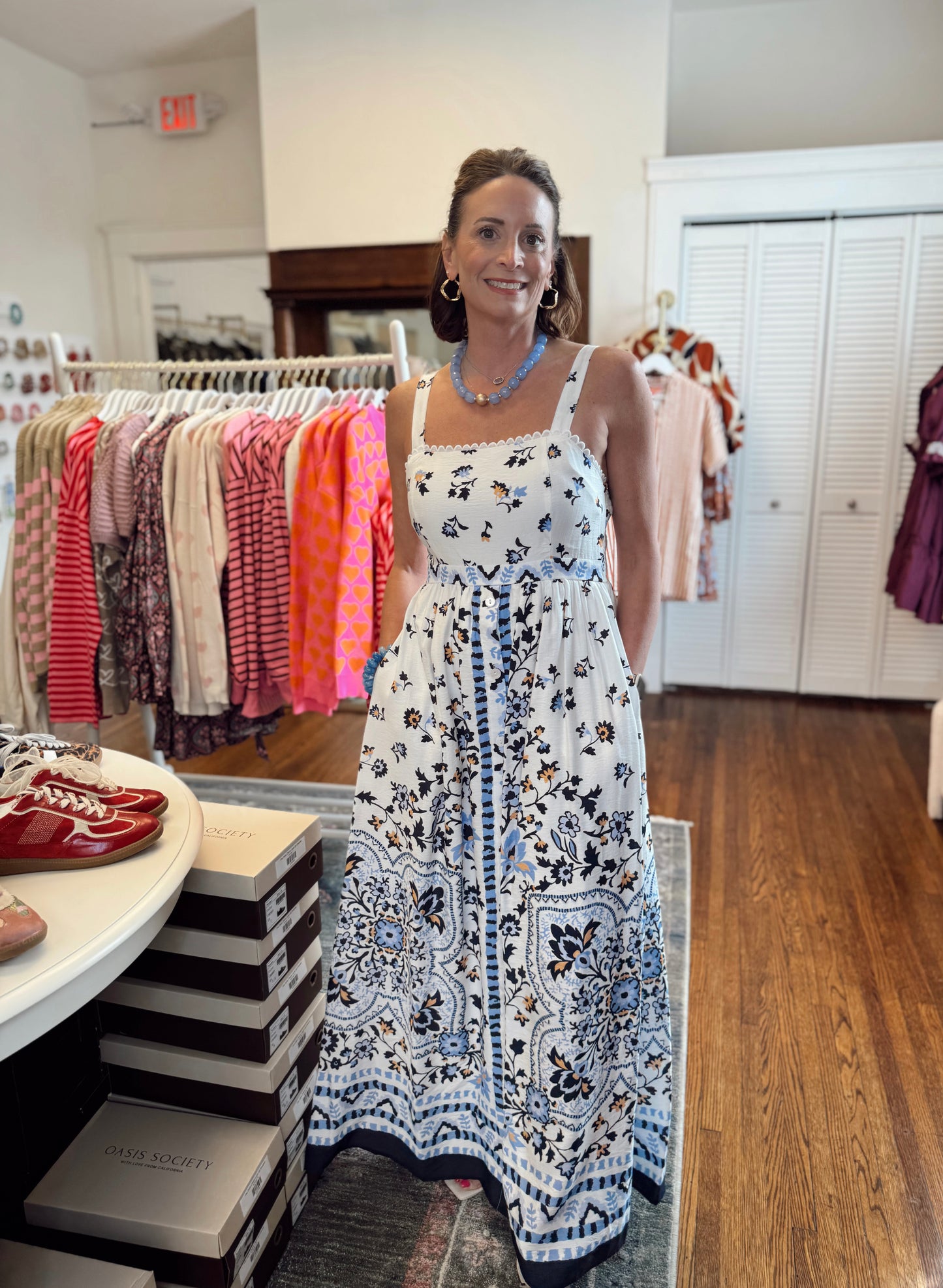 Becca Blue Floral Maxi Dress