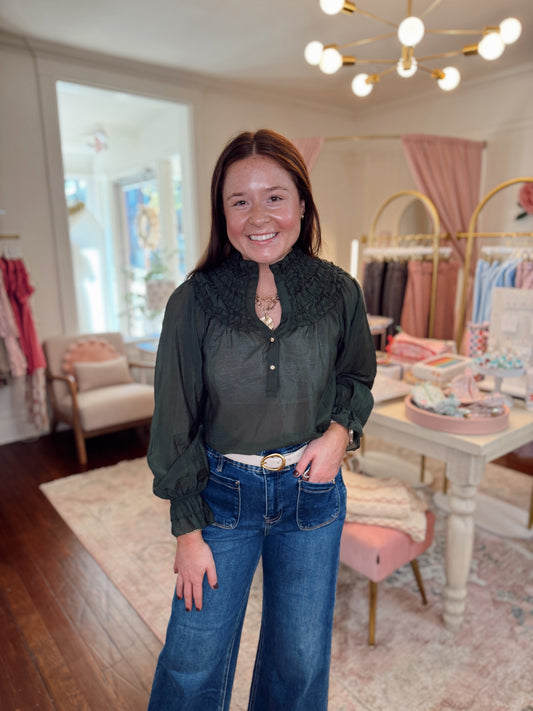 Henrietta Smocked Cuff Top