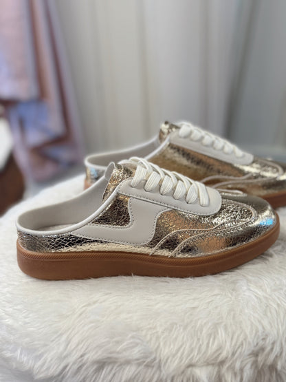 Modern Gold Slip-on Mule