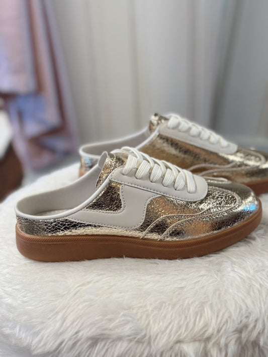 Modern Gold Slip-on Mule