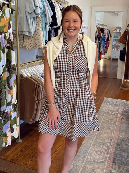 The Cori Chocolate Gingham Dress