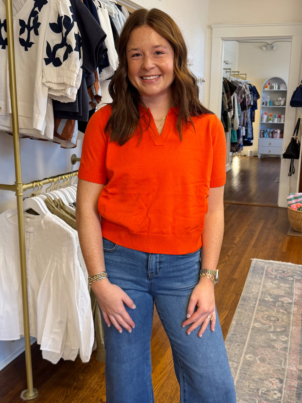 Osley Collared Orange Sweater
