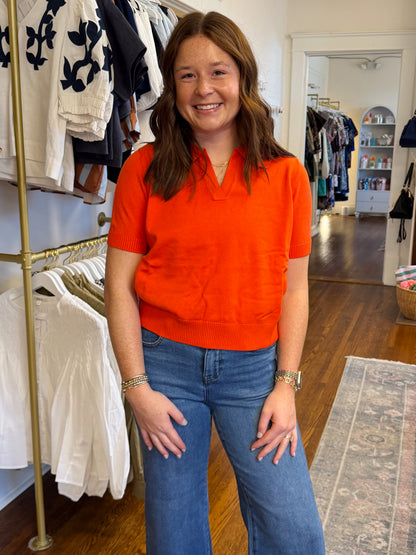 Osley Collared Orange Sweater
