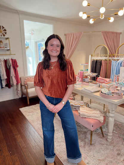 Sophie Velvet Short Sleeve Top
