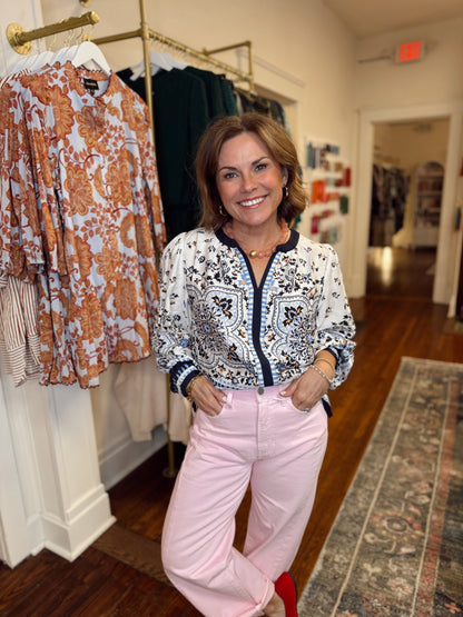 Becca Blue Floral Print Top