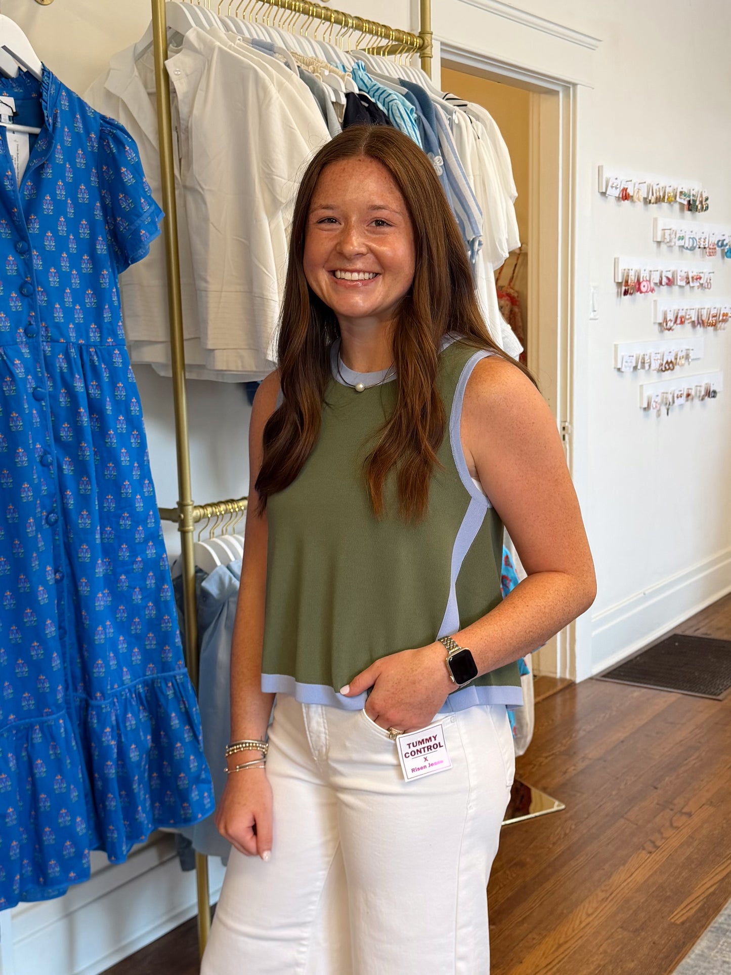 Rebecca Green & Blue Knit Top