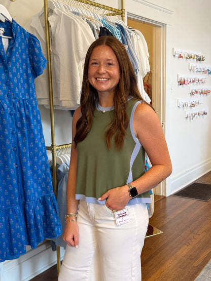 Rebecca Green & Blue Knit Top