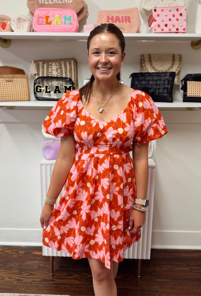 Rosie Red Floral Dress