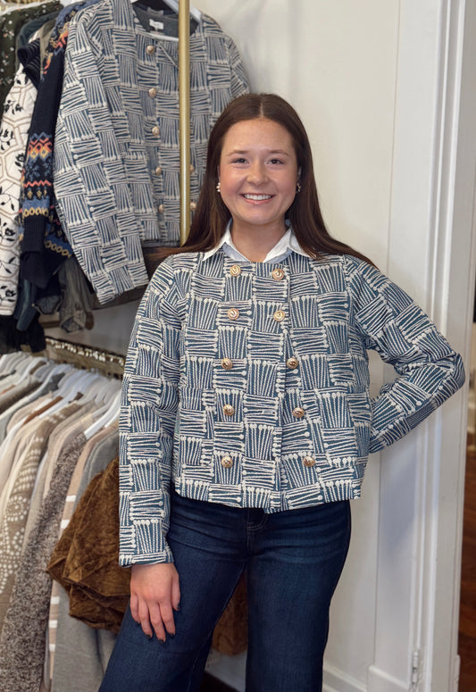 Christy Checkered Navy Jacket