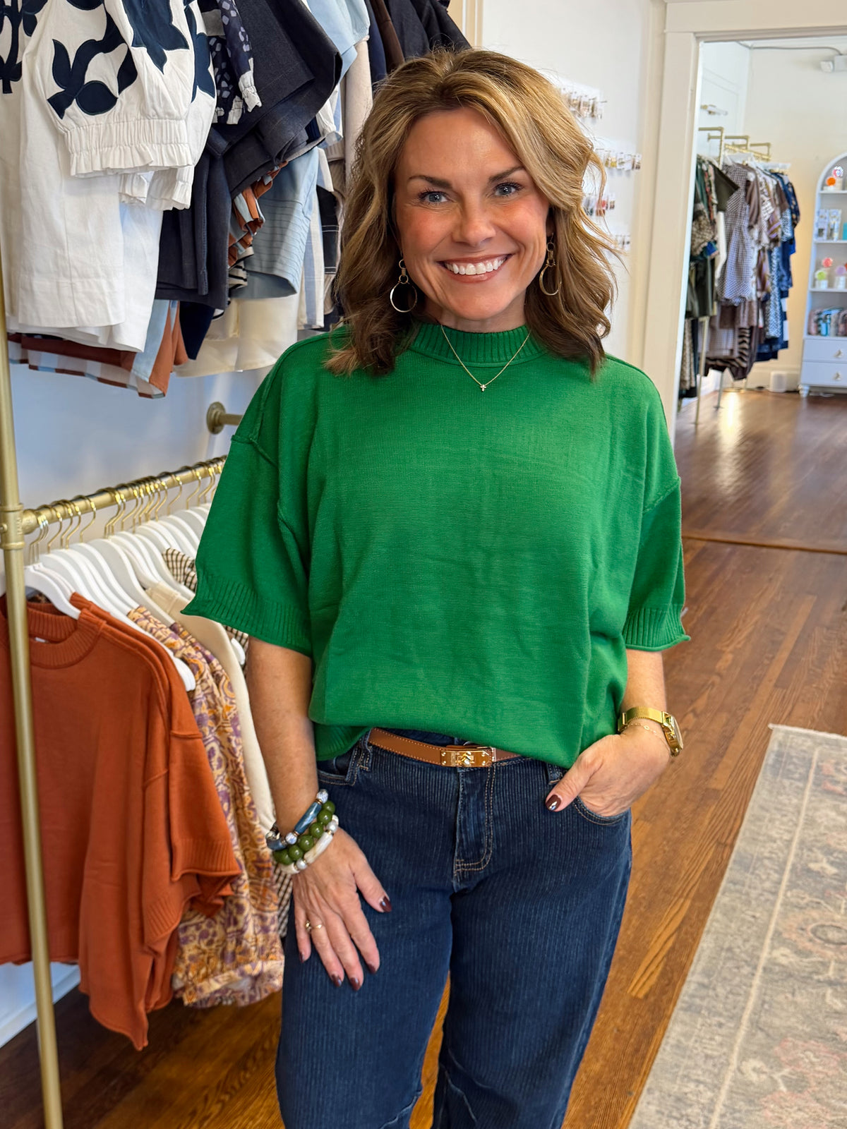 Keeley Elbow Length Sweater - Green