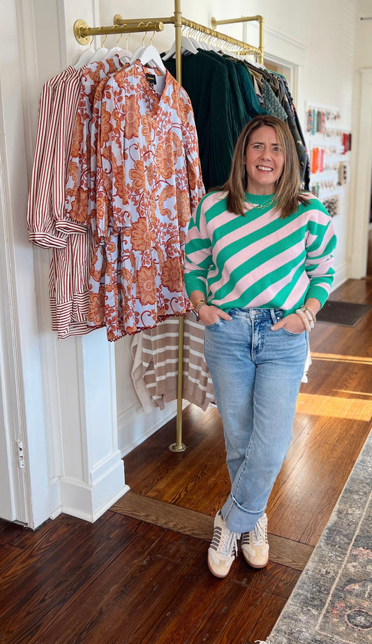 Sherrie Diagonal Stripe Sweater