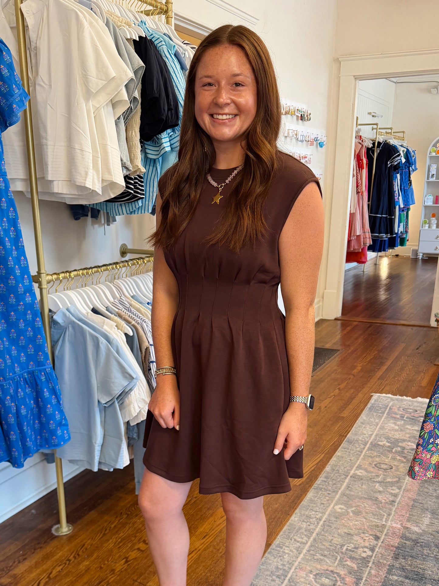 Brownland Pleated Dress
