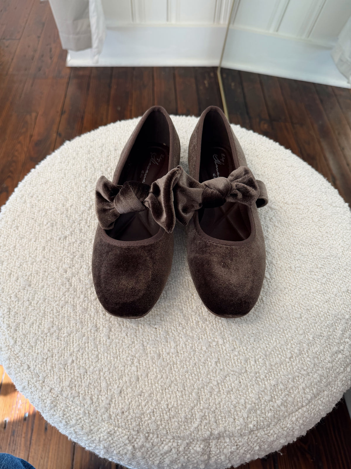 Brown Velvet Mary Jane Shoes