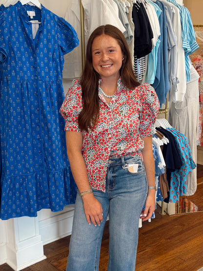 Rosio Pink Floral Top