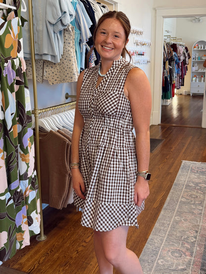 The Cori Chocolate Gingham Dress