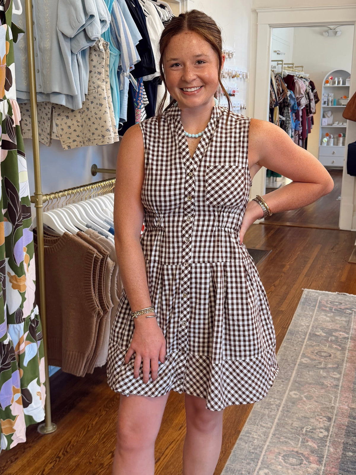 The Cori Chocolate Gingham Dress