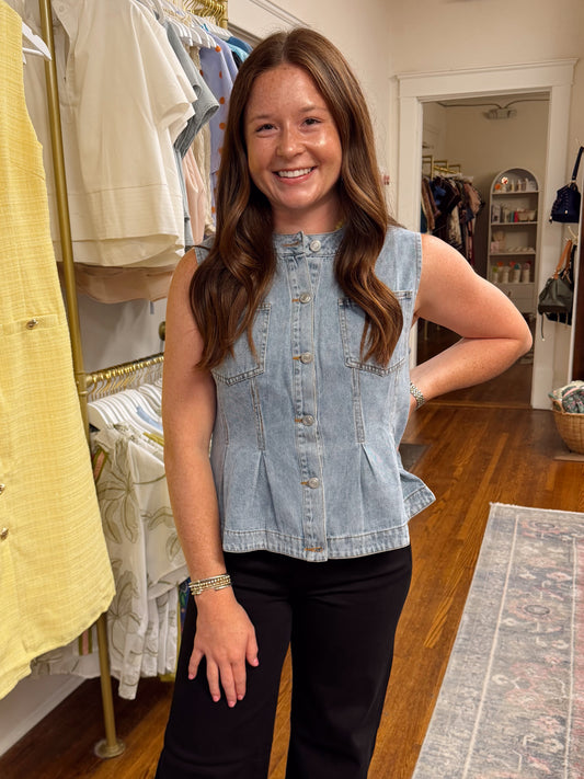 Harley Light Denim Vest