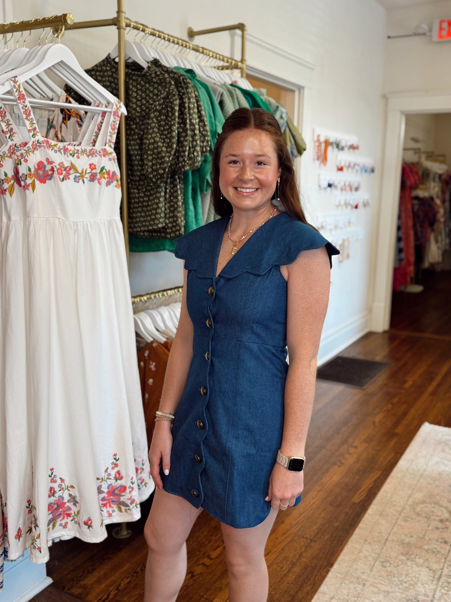 The Taylor Scallop Denim Dress
