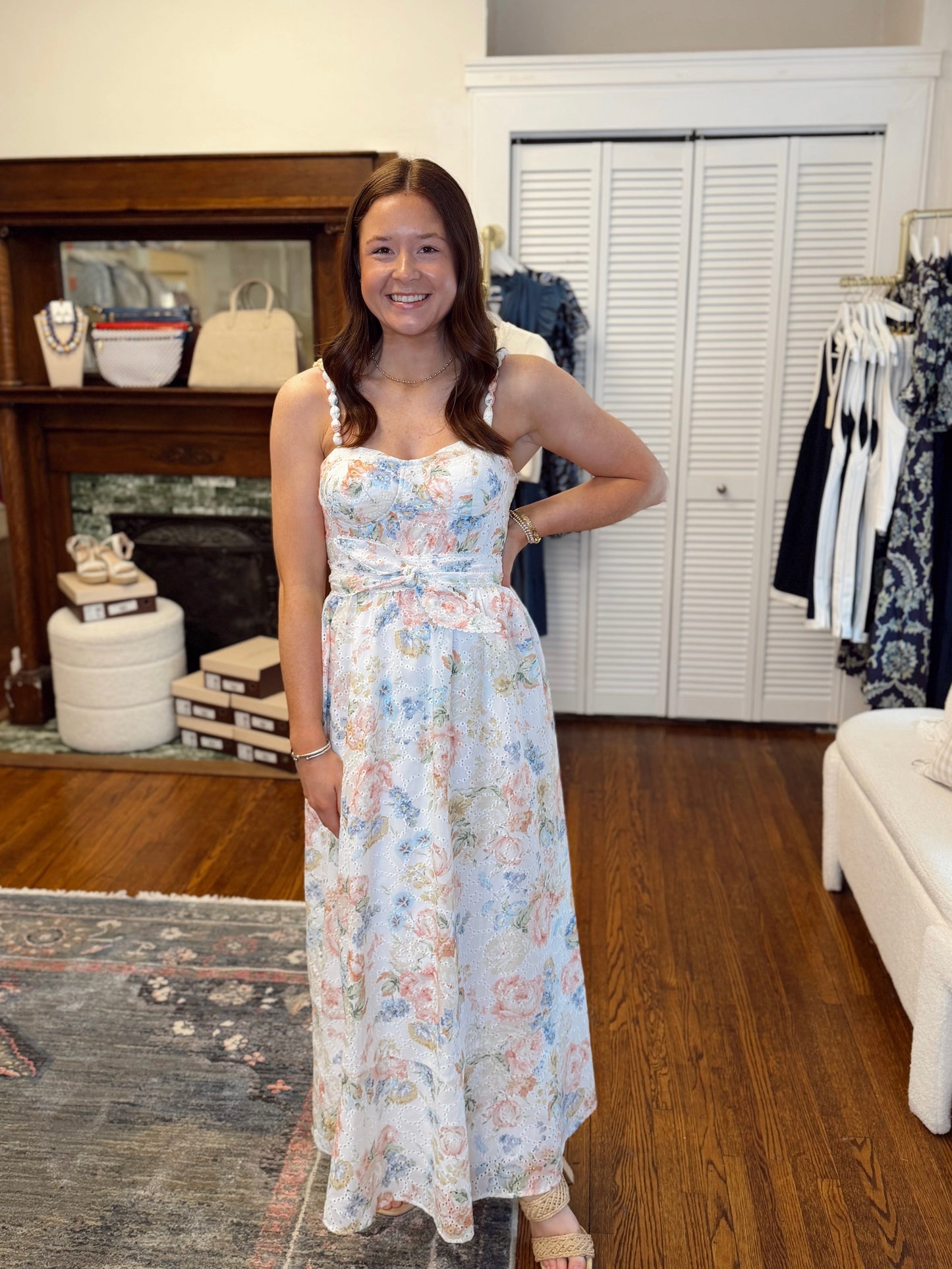 Brittney Braided Strap Floral Dress