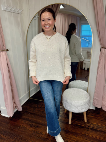 Ivory Sequin Detail Sweater