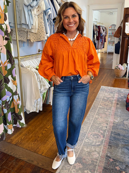 The Sarah Side Detail Barrel Jeans