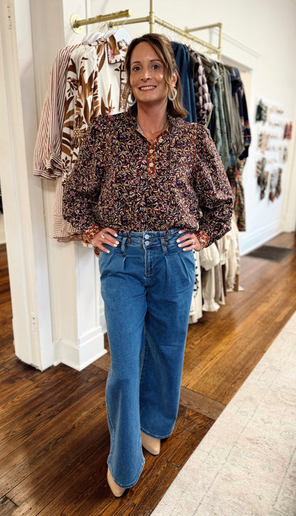 Burgoyne Leaf Print Top