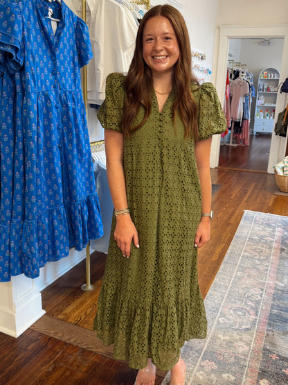 Olivia Eyelet Maxi Dress