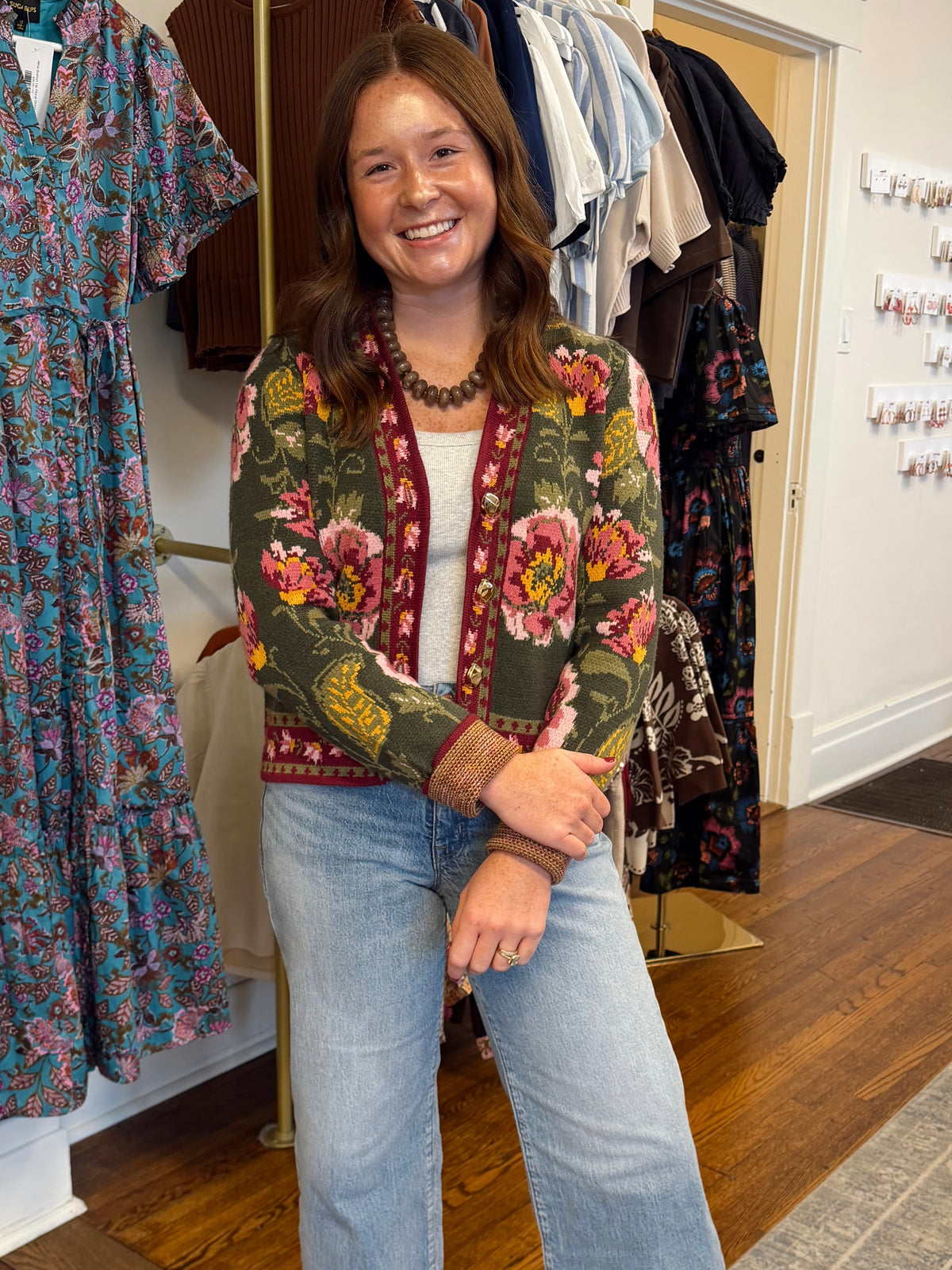 Fall Floral Button Cardigan