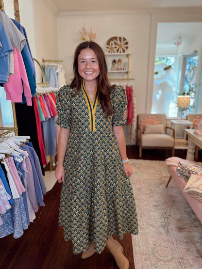 Christa Floral Maxi Dress - Hunter Green