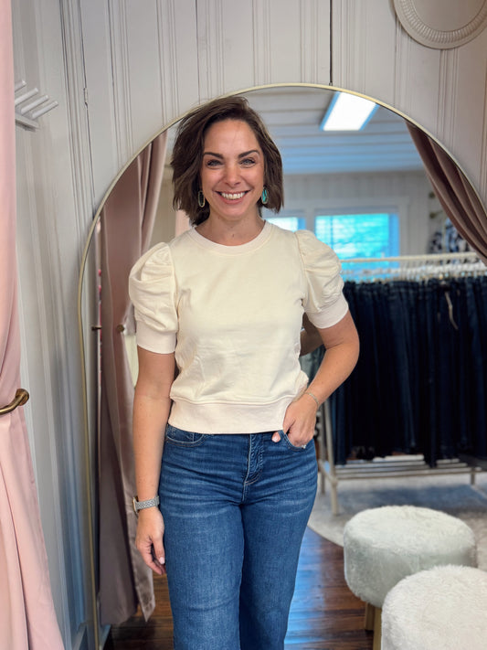 Nola Puff Sleeve Top - Cream