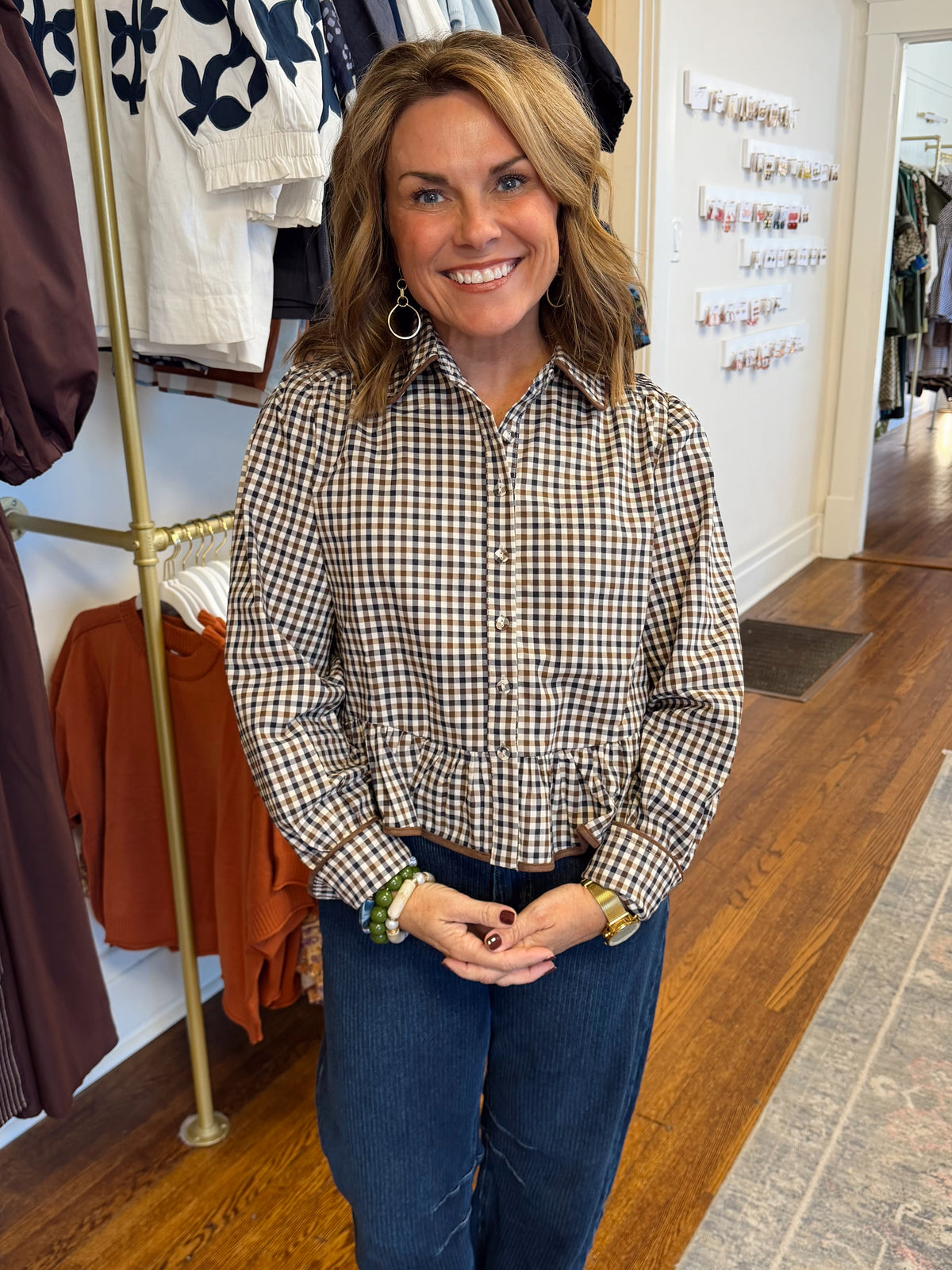 Fall Statement Gingham Blouse